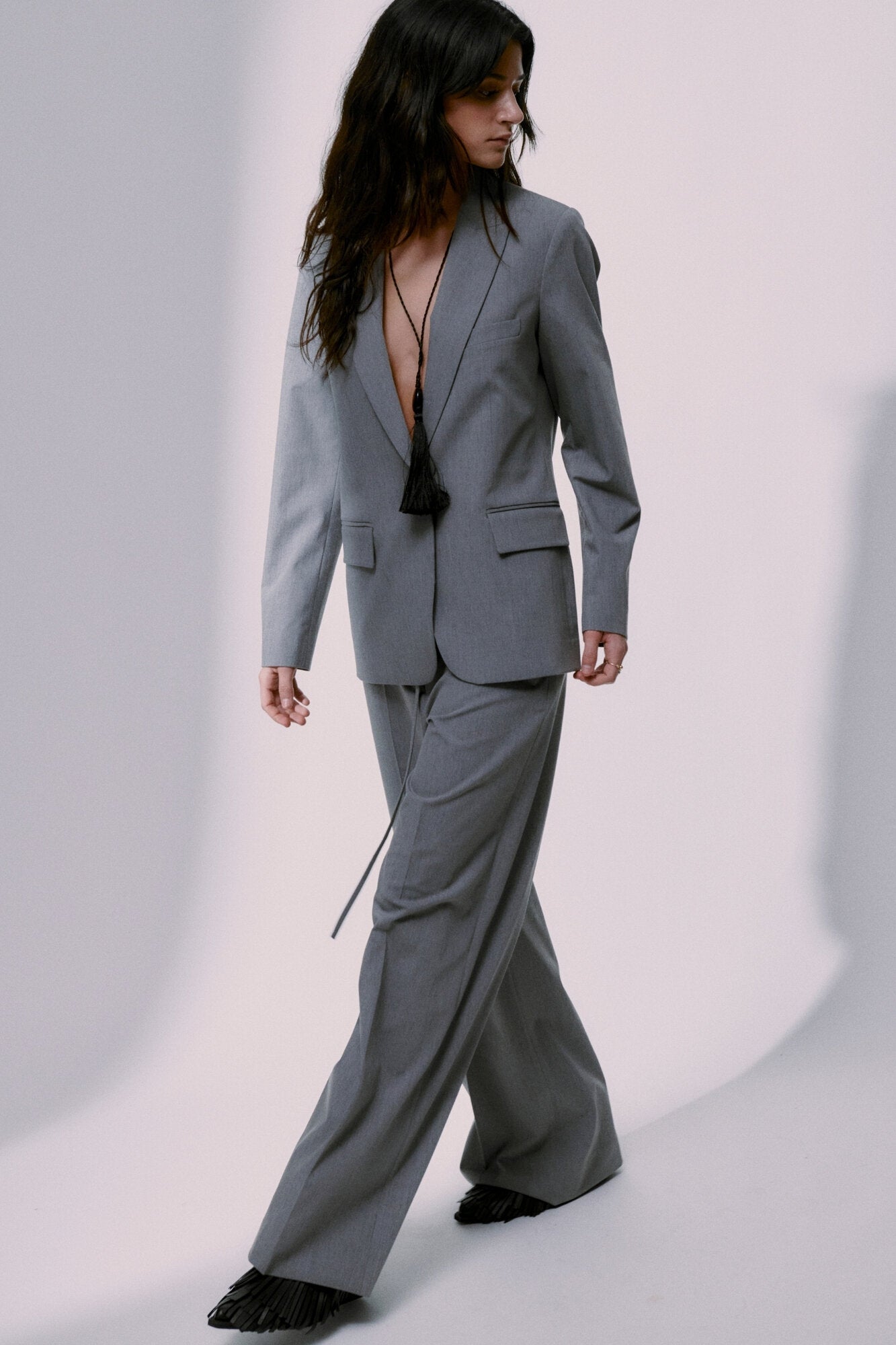 Elton Classic Gab blazer - 500006 Medium Grey Melange